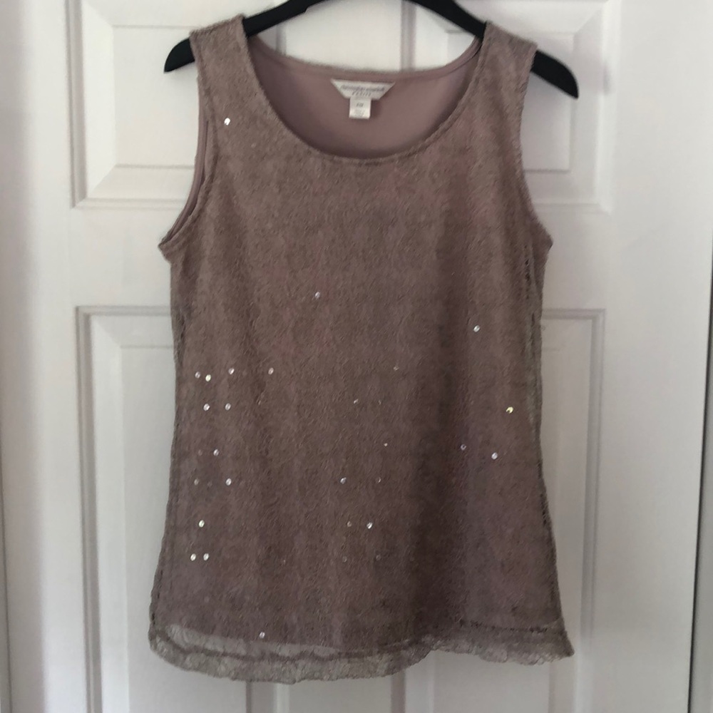 EUC - C&B Sequin and lace top